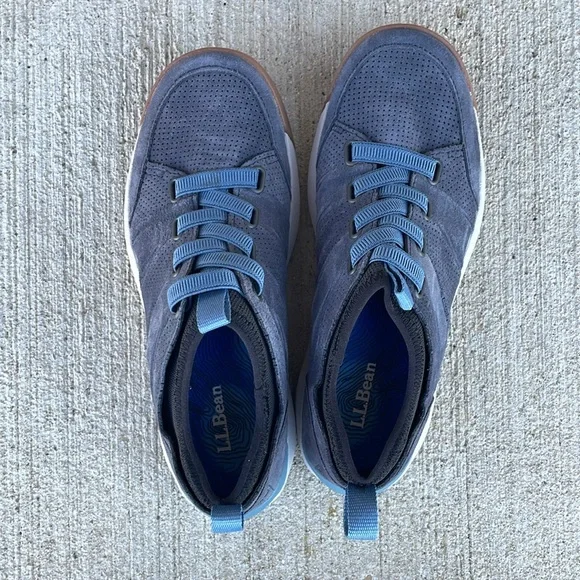Llbean blue leather vista slip on hikers athletic shoes women’s size 9.5 - Picture 2 of 5